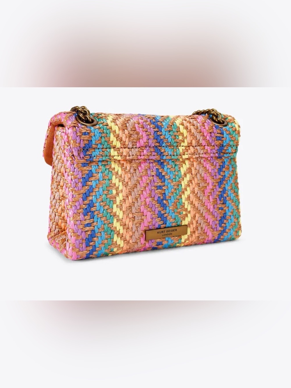 Kurt Geiger Multicolor Woven Chain-Handle Shoulder Bag - Picture 4 of 9